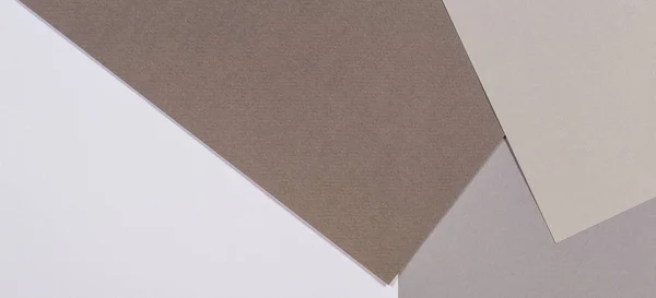 Kolor w tle kompozycji geometrii papiery z szary i brązowy odcienie bieli — Zdjęcie stockowe