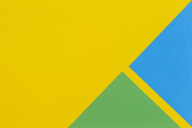 Geometrik düz sarı yeşil mavi renk Kağıt arka plan yattı