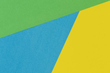 Geometrik düz sarı yeşil mavi renk Kağıt arka plan yattı