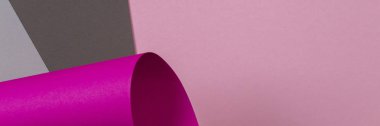 Renkli arka plan. Geometrik şekil pastel pembe ve gri kağıt