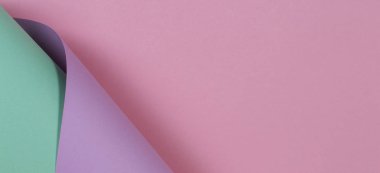 Soyut geometrik şekil pastel pembe mor ve yeşil renk Kağıt arka plan