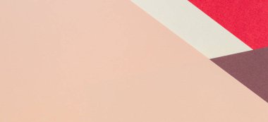 Soyut geometrik kağıt doku karton afiş arka plan. Bej, kahverengi mercan sarı pastel trendy renkler