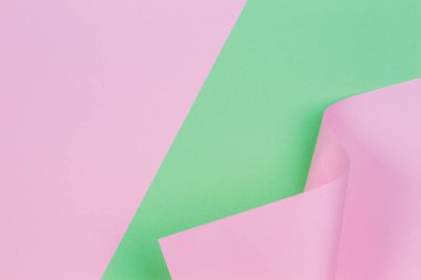 Soyut geometrik şekil pastel pembe ve yeşil renk Kağıt arka plan