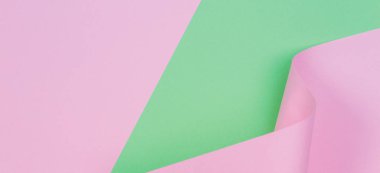 Soyut geometrik şekil pastel pembe ve yeşil renk Kağıt arka plan