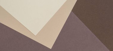 Renk kağıtları geometri kompozisyon afiş arka plan bej ve kahverengi renk tonları ile