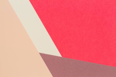 Soyut geometrik kağıt dokusu karton arka plan. Bej, kahverengi mercan sarı pastel renkler