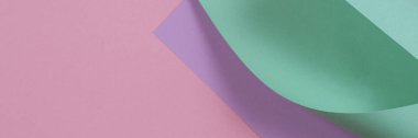 Soyut geometrik şekil pastel pembe mor ve yeşil renk Kağıt arka plan