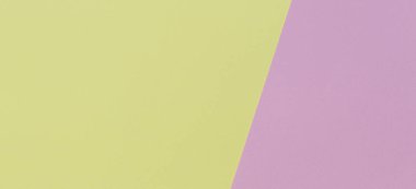 Soyut geometrik şekil pastel pembe ve sarı renkli kağıt arka plan