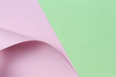 Soyut geometrik şekil pastel pembe ve yeşil renk Kağıt arka plan