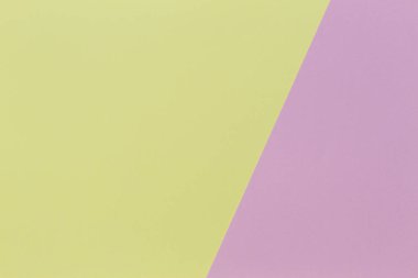 Soyut geometrik şekil pastel pembe ve sarı renkli kağıt arka plan