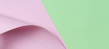Soyut geometrik şekil pastel pembe ve yeşil renk Kağıt arka plan