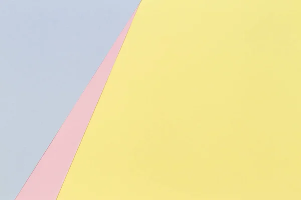 Abstract geometric shape pastel yellow, pink and blue color paper background — Stock Photo, Image