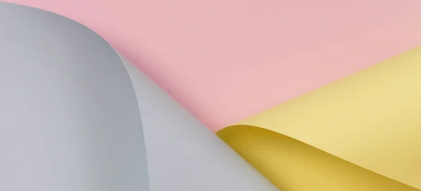 Fondo abstracto. Papel de color rosa, amarillo, azul pastel en formas geométricas — Foto de Stock