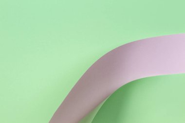 Soyut geometrik şekil pastel yeşil ve beyaz renkli kağıt arka plan