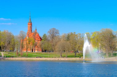 Druskininkai şehrinin Druskonis gölünden görünüşü