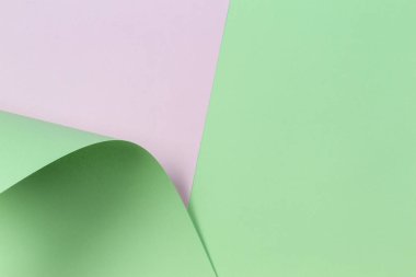 Soyut geometrik şekil pastel yeşil ve beyaz renkli kağıt arka plan