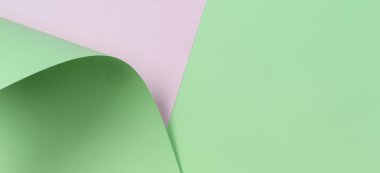 Soyut geometrik şekil pastel yeşil ve beyaz renkli kağıt arka plan