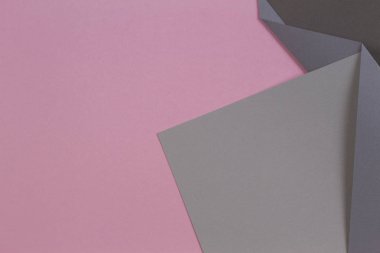 Renkli arka plan. Geometri şekil pastel pembe ve gri kağıt