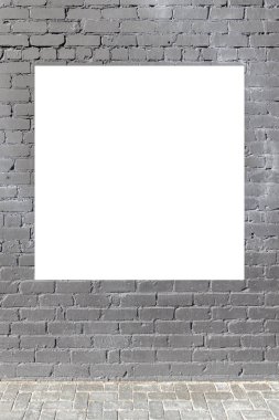 Dalga geçme. Boş Billboard, poster çerçevesi, reklam panosu, açık havada karanlık duvara tabela