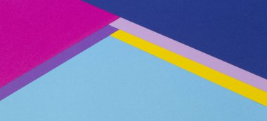 Popüler açık mavi, sarı, pembe, mor renkli kağıt doku arka plan ile soyut geometrik Kağıt afiş arka plan