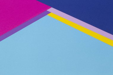 Popüler açık mavi, sarı, pembe, mor renkli kağıt doku arka plan ile soyut geometrik Kağıt afiş arka plan