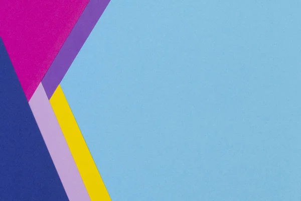 Abstrakcja geometryczny papier banner tło z modny jasnoniebieski, żółty, różowy, fioletowy kolor papier tekstura tło — Zdjęcie stockowe