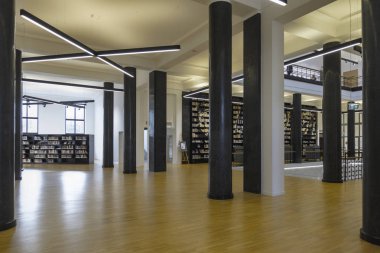 Vilnius, LITHUANIA - 17 Eylül 2018: Martynas Mazvydas Litvanya Ulusal Kütüphanesi