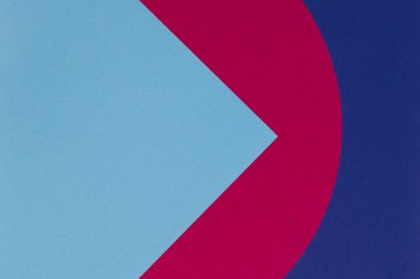 Memphis geometri tarzında moda kağıtları Doku arka plan. Mavi, açık mavi, kırmızı renkler. Üst görünüm, düz yatıyordu