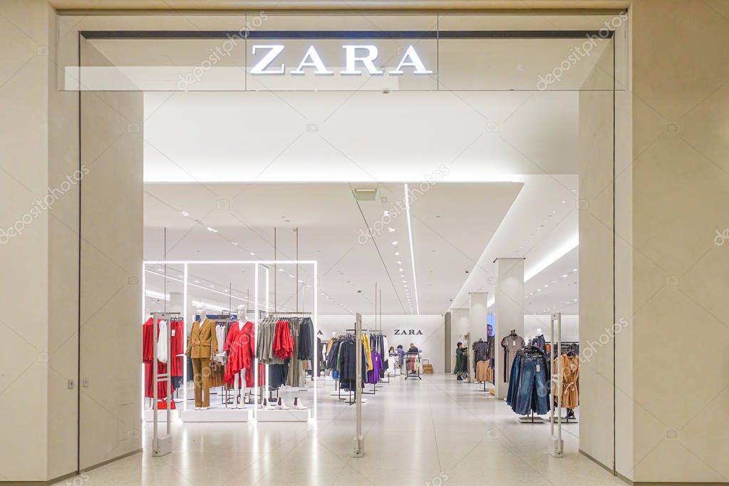 Vilnius, Lithuania - 24 September 2019: Zara store on the shopping center Akropolis