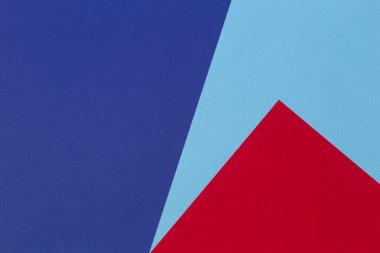 Soyut kırmızı, lacivert ve açık mavi renkli kağıt geometri kompozisyon arka plan