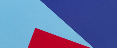 Soyut kırmızı, lacivert ve açık mavi renkli kağıt geometri kompozisyon arka plan