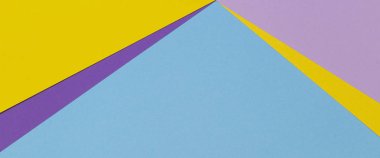 Popüler açık mavi, sarı, pembe, mor renkli kağıt doku arka plan ile soyut geometrik Kağıt afiş arka plan