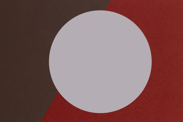Cor papéis geometria forma marrom cor tons composição fundo com branco modelo redondo simular. Vista superior — Fotografia de Stock