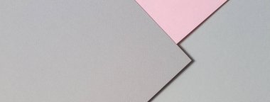 Soyut açık gri ve pastel pembe yaratıcı kağıt doku afişi. Asgari geometrik şekil ve çizgiler