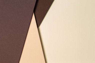Bej ve kahverengi tonlu soyut renk kağıtları geometri kompozisyonu