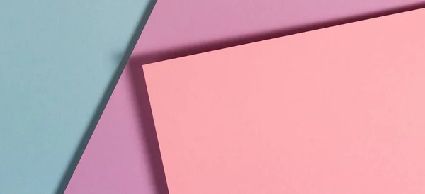 Αφηρημένη χρώμα χαρτιά γεωμετρία επίπεδη lay σύνθεση banner φόντο με ροζ, μοβ, μπλε τόνους χρώμα — Φωτογραφία Αρχείου