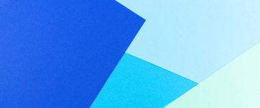 Mavi tonlu renkli kağıtlar geometri düz kompozisyon arkaplanı