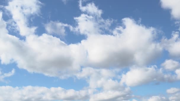 Bel cielo blu con sfondo nuvole. Cielo con nuvole bianche in movimento. Meteo natura estate sfondo — Video Stock