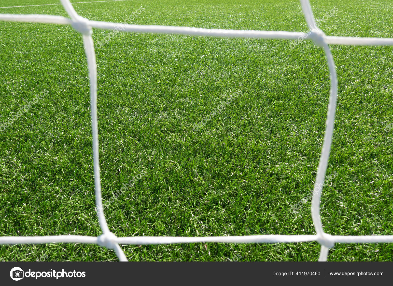Close Up Of Football Soccer Goal Net With Green Grass Background Stock Photo By C Vejaa