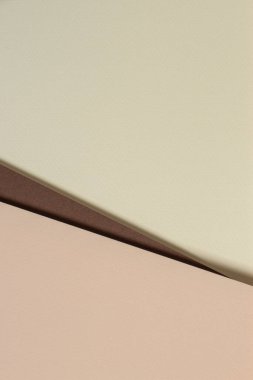 Soyut renk kağıtları geometri kompozisyonu arkaplan sarı, bej ve kahverengi tonlu