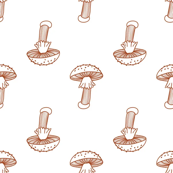 Padrão sem emenda da mosca agarics. Fundo simétrico. Ilustração do doodle — Vetor de Stock