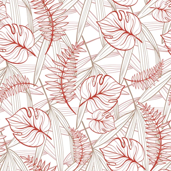 Tropikal yaprak çerçeve. Kartpostal. Resimde çizilmiş. Çizgi çizme