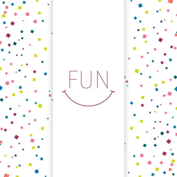 Konfeti desenli kartpostal. Eğlenceli. Vektör çizimi