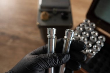 Gamma radiation measurement kit showing tools for assessing exposure in contaminated areas