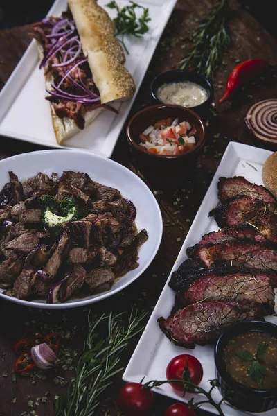 Tipos Carne Mesa — Fotografia de Stock