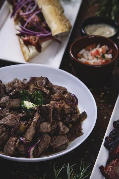 Tipos Carne Mesa — Fotografia de Stock