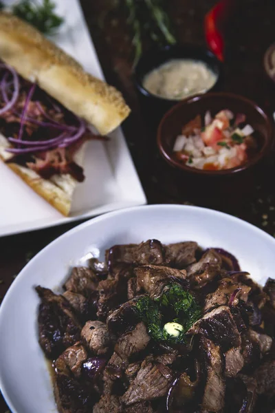 Tipos Carne Mesa — Fotografia de Stock