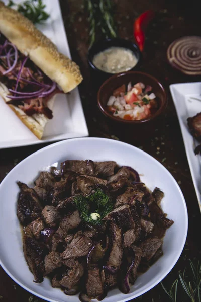 Tipos Carne Mesa — Fotografia de Stock