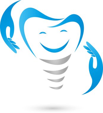 Diş implantı, gülümseme, eller, diş hekimliği, diş bakımı, diş hekimi, logo
