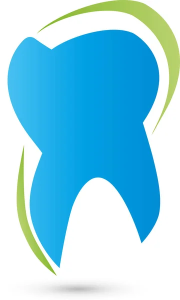 Dente Odontoiatria Cura Dentale Dentista Logo — Vettoriale Stock